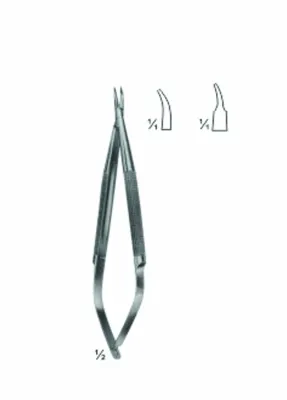 Micro Needle Holder With Round Handles and Bayonet - Shaped